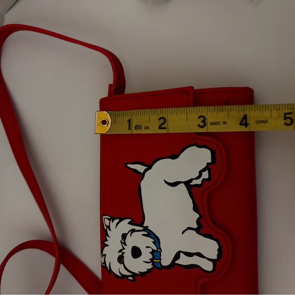 Mark Tetro red westie crossbody purse with matching small wallet - Picture 11 of 11